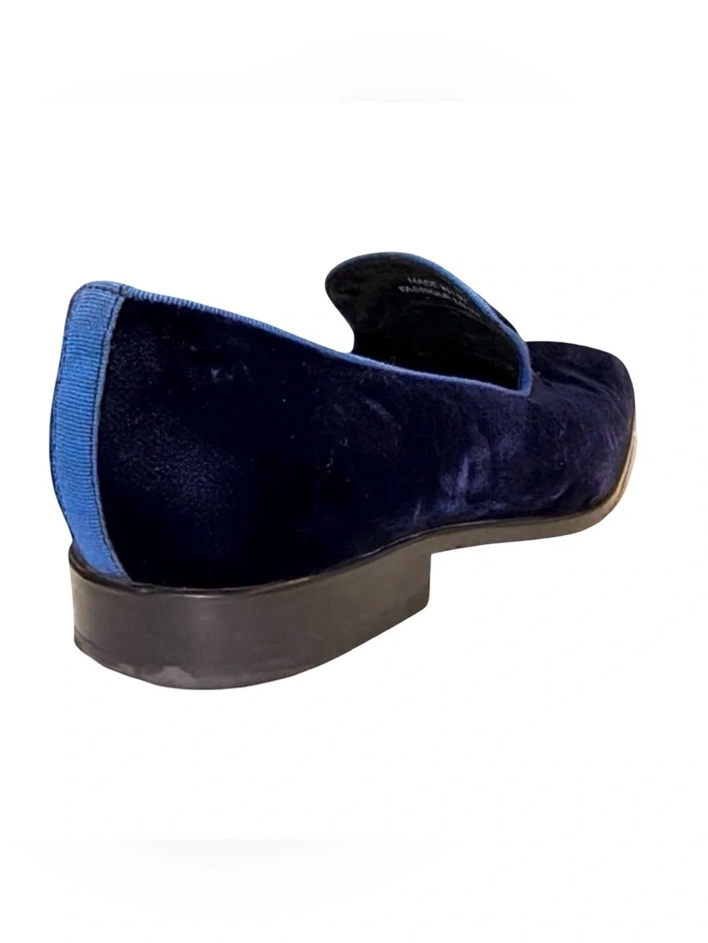 Saks Fifth Avenue Velvet Loafers Made in Italy Navy Blue Size 10M Luxury Slip-On